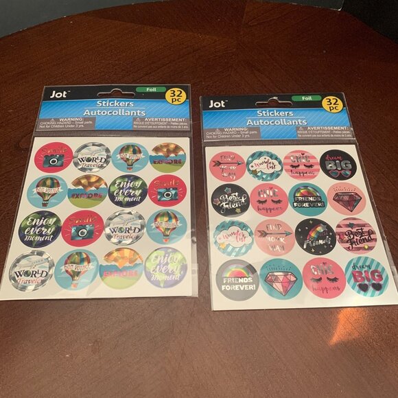 Assorted Sticker Lot - Assorted Brands & Themes Christmas, Peace, Sports, Foil - Picture 14 of 16